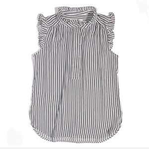 Ann Taylor LOFT sleeveless ruffle henley, size L